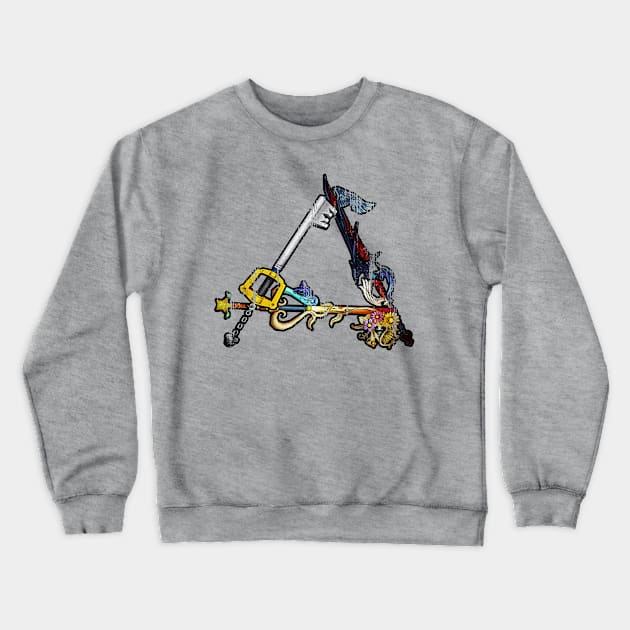 Keyblade Trinity Crewneck Sweatshirt by mehfin